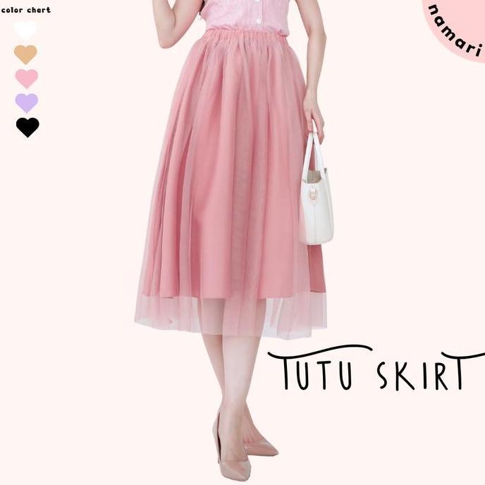 sivajansamni - namari - tutu skirt - rok midi 7/8 panjang wanita hijab cewek hitam dewasa maxi tile 