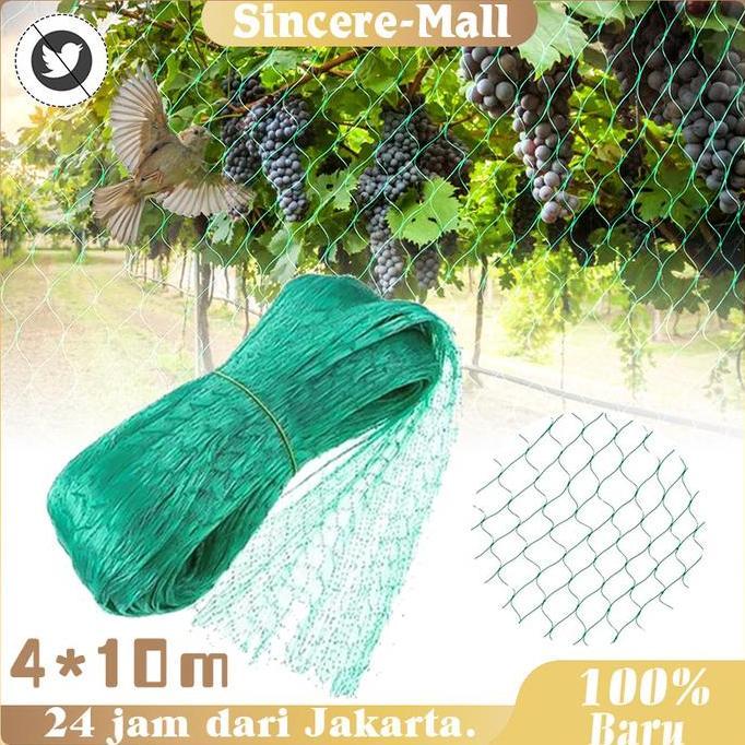 POIRENS Jaring Burung Ukuran 4x10 Meter Jaring Burung Emprit Jaring Padi Sawah Jaring Tanaman Tahan 