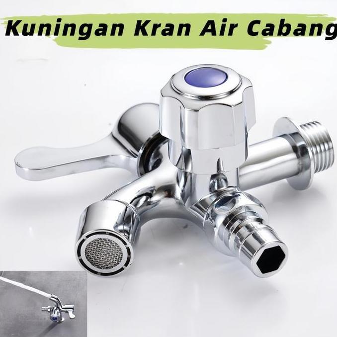 YUZABA Kuningan Kran Air Cabang Shower Kran Air Cabang Shower 2 Kran Ganda Kamar Mandi dari Tembaga 