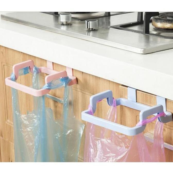 MIMUNASA gantungan kantong plastik sampah tempat sampah kain dapur lemari