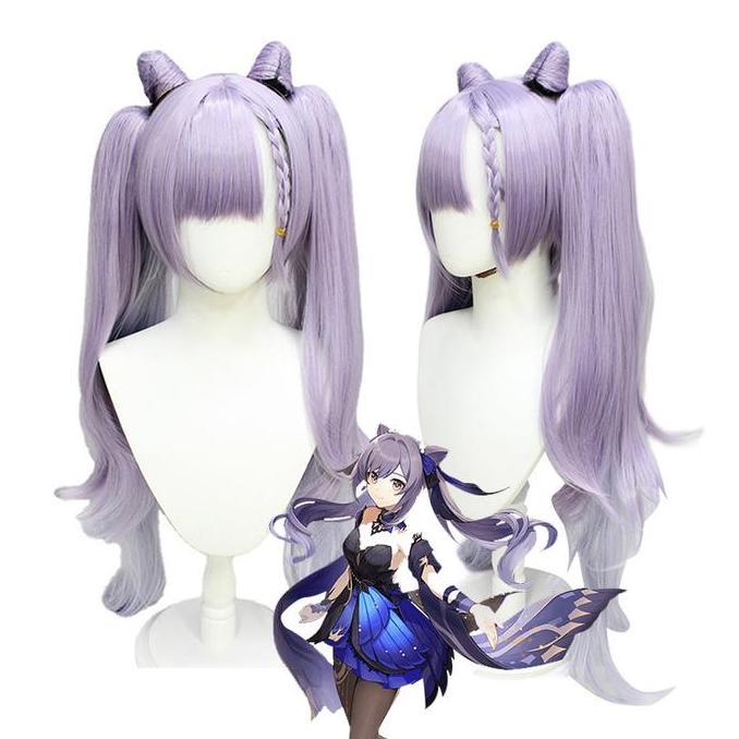 LOL-65 wig keqing genshin impact rambut palsu cosplay