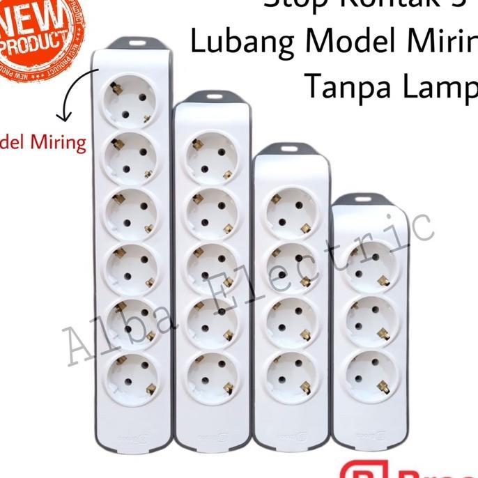 Stop Kontak 3 4 5 6 Lubang Broco Tipe Slanting Model Miring Stop Kontak 4 Lubang Broco Stop Kontak 6