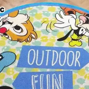 Disney Mickey Mouse Official Merchandise Karpet Round Diameter 120 Cm Anti Slip Playmat Anak Motif K