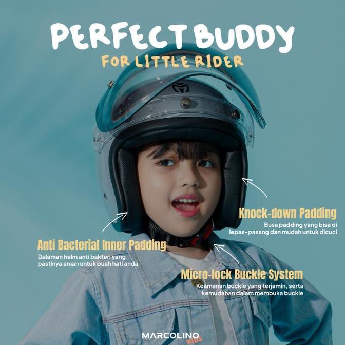 [kids Edition] Helm Bogo Retro Marcolino Pastel Edition Bubble Marcolino Editionn