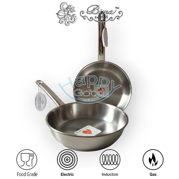 Ready BIMA HERITANCE PRO-LITE 20-24CM FRYPAN | PANCI PENGGORENGAN INDUKSI STAINLESS SUS304
