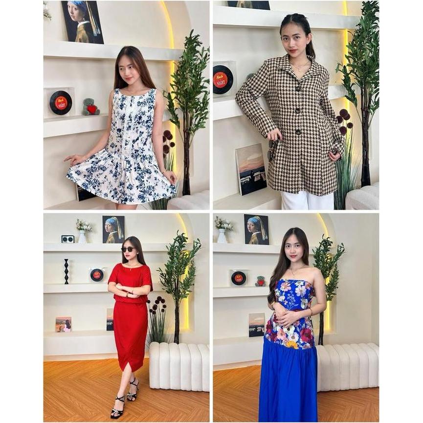 [NOIR] - Kode baju 501 - 600 | Baju kantor casual | Dress baju wanita | Long dress LD besar - Long d