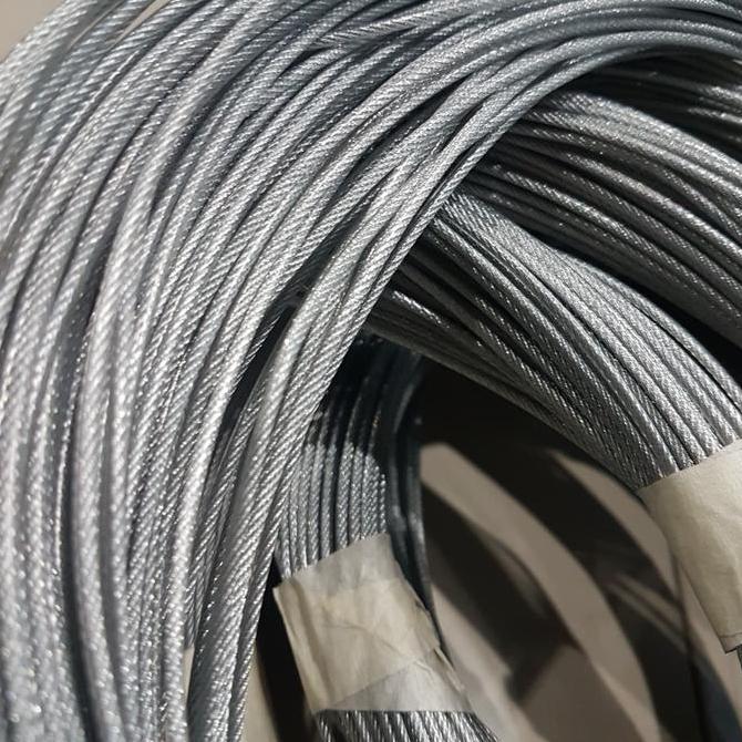 Promo Tali Kawat Baja / Cable Kabel Seling / Sling Baja 2 Mm / Anti Karat / Lapis Pvc Cod