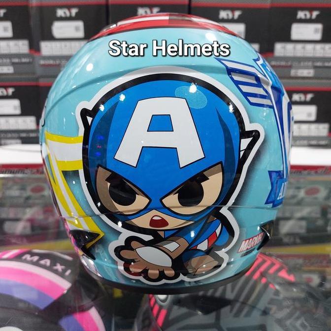Riyanbpn5 - Helm Anak MDS R3 Junior Captain America #3 Blue Pastel