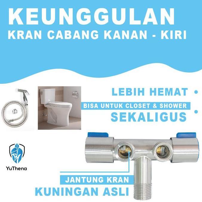 TERLARIS YUTHENA - KERAN AIR CABANG KRAN MESIN CUCI KRAN SHOWER PENGATURAN INDIVIDUAL - TANPA SAMBUN