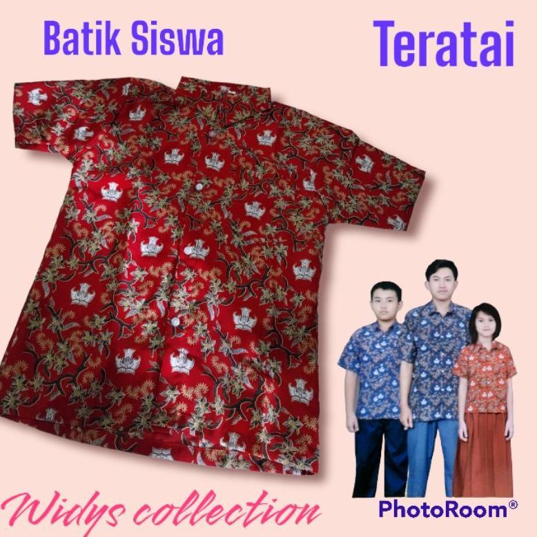 Termurah / Hot Sale Baju Kemeja Batik Siswa Seragam Sekolah Anak Madrasah Sd / Mi Negeri Swasta Moti