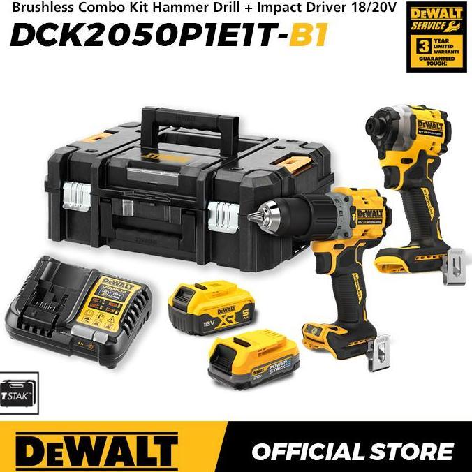 Grosir Dewalt Brushless Combo Kit Hammer Drill (Dcd805) + Impact Driver (Dcf850) 18/20V Max Dck2050P