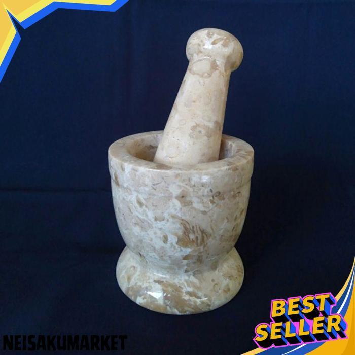Lumpang Alu Batu Marmer Granit Marble Stone Mortar Pestle Natural Stone Tumbukan Ulek Ulekan 4/11