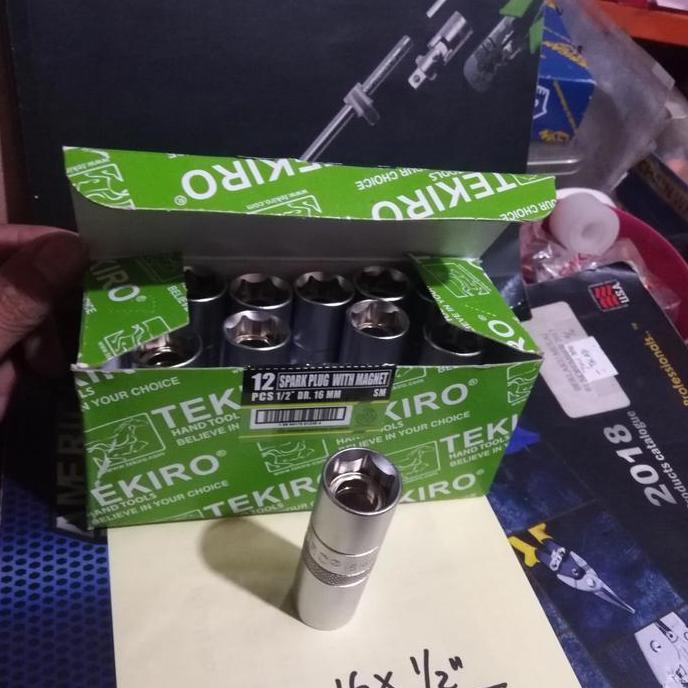 Ready Kunci sok busi 16 mm magnet TEKIRO - Spark Plug socket