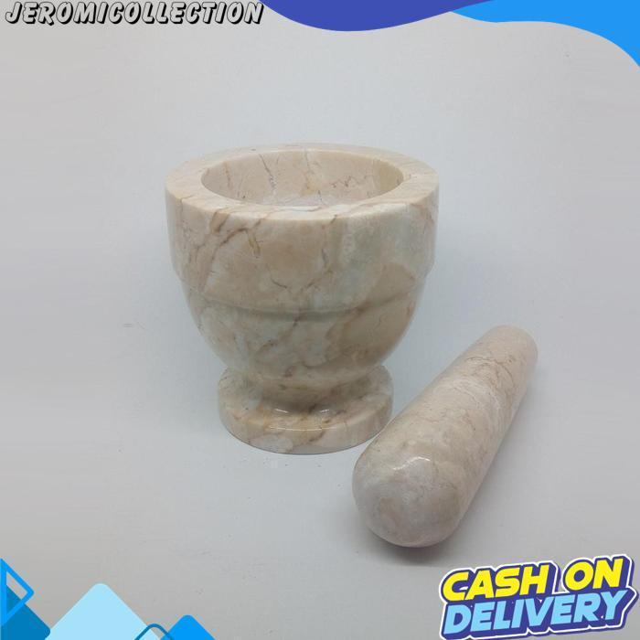 Lumpang Alu Batu Lesung Mini Marmer Asli Tumbukan Tumbuk Obat Puyer Ulekan Ulek Mortar & Pestle 4/11