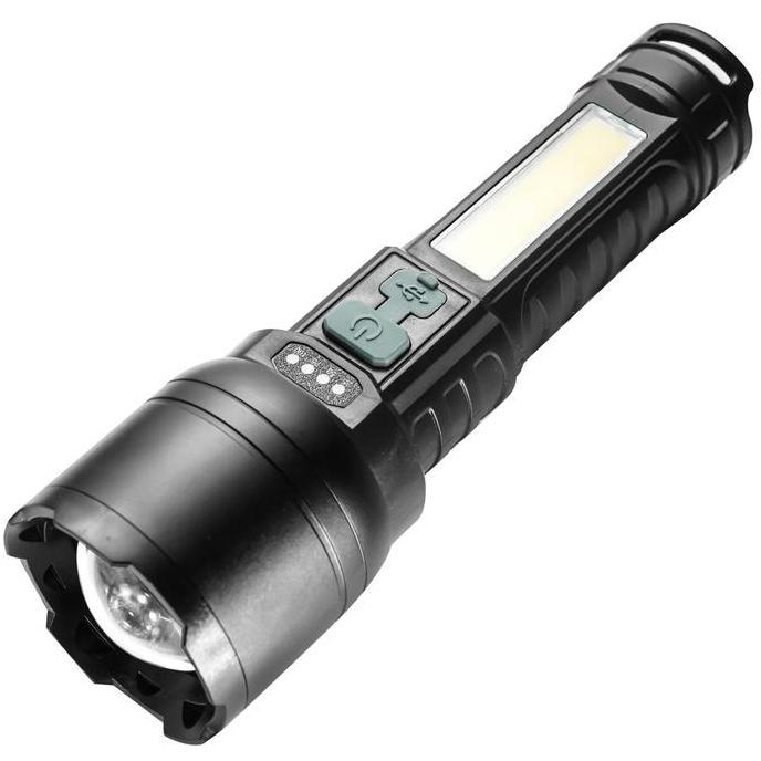 Suksestech Senter Zoom In Zoom Out Senter LED+COB 4 Mode Cahaya Senter-T058