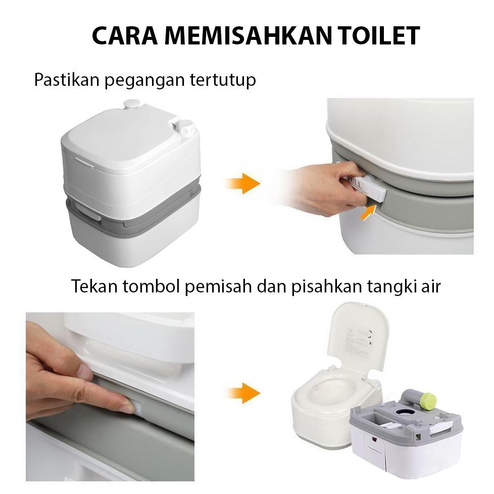 Toilet Portable 24L Bisa Flush | Toilet Portable Untuk Orang Tua Ibu Hamil | Toilet Portable Camping