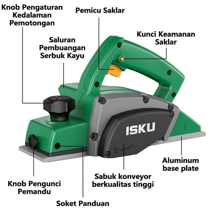 Isku Planer Listrik 450W Mesin Serut Kayu Modern Cocok Untuk Memoles Dan Memotong Kayu Mesin Ketam K
