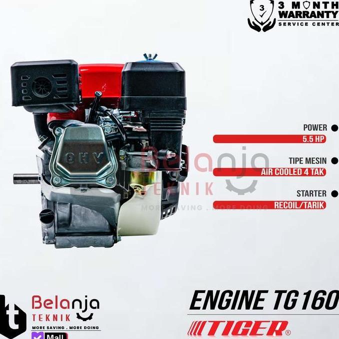 Tiger Mesin Penggerak Bensin Serbaguna GX 160 5.5 HP Engine Gasoline