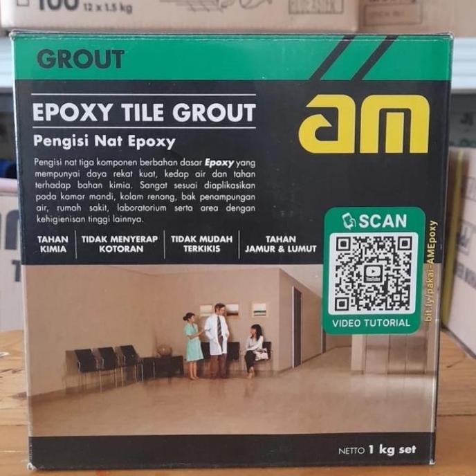 Am 55 WHITE Epoxy Tile Grout Pengisi Nat Keramik 1kg Set