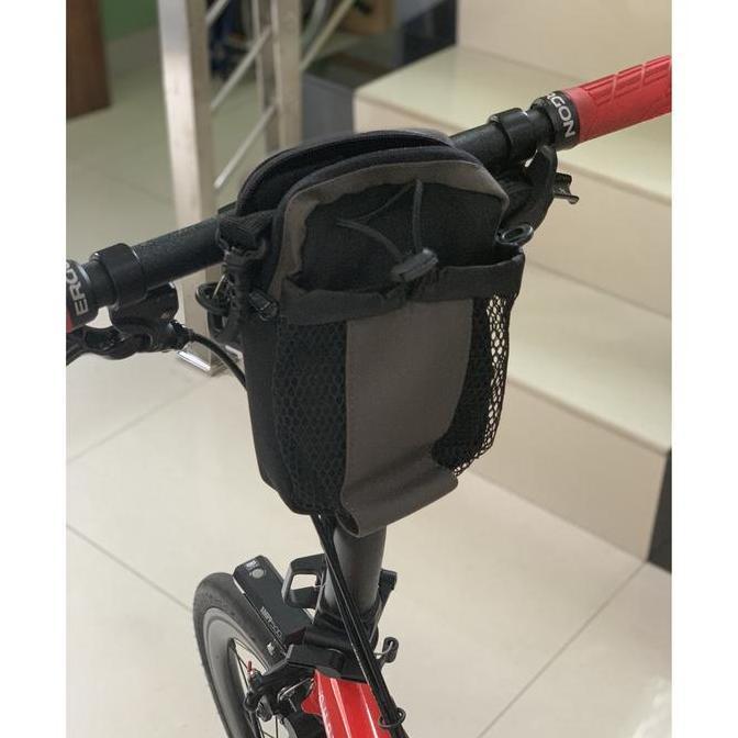 Tas Handle Bar Sepeda Lipat Bromptonn Tempat Botol Sepeda
