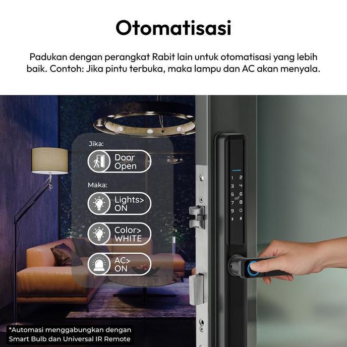 RABIT Smart Door Lock Slim Fingerprint Digital Door Lock PIN Code Kunci Pengaman Pintu Rumah