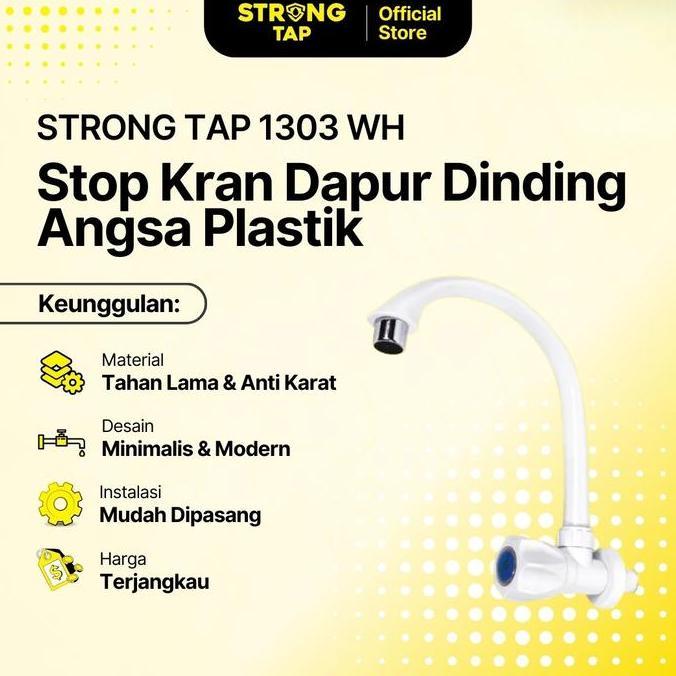 TERLARIS STRONG TAP KRAN DAPUR DINDING ANGSA PLASTIK 1303 WH | MOUTH FAUCET & STOP KRAN WASTAFEL | K