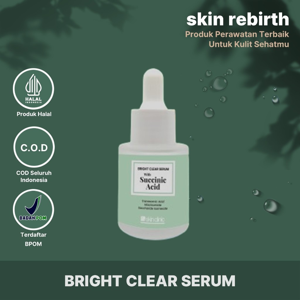 Skin Clinic Bright Clear Serum Succinic Acid | Serum Anti Jerawat Semua Jenis Kulit