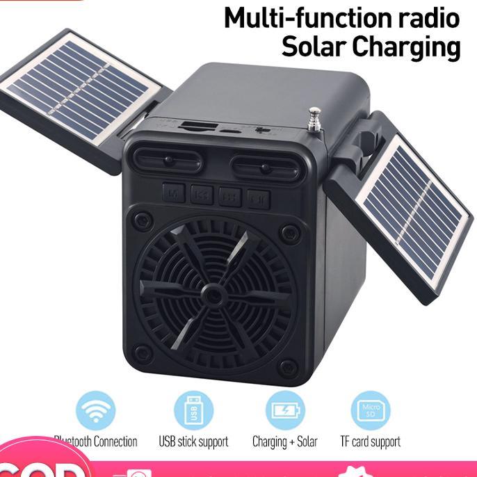 Bluetooth Speaker Solar Charging / Fm Radio Plug-In Charging Bluetooth Speaker Memuatkan Fm Radio