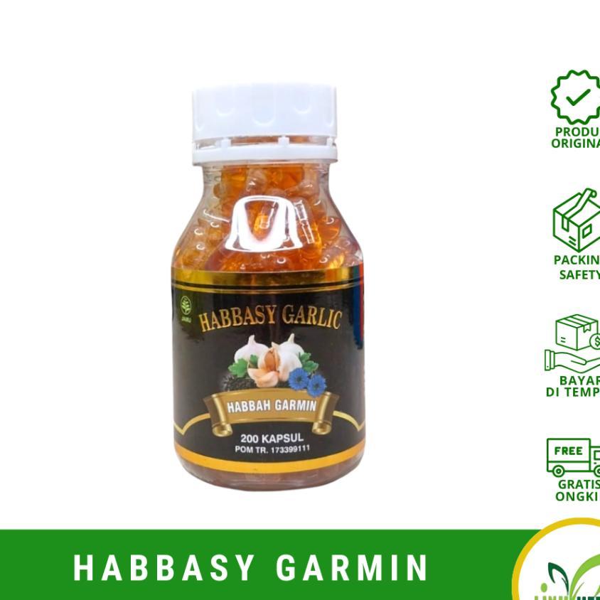 Habbasyi Garlic | Habbatussauda | Habbah Garmin Isi 200 Kapsul | Habbatussauda Plus Garlic Oil