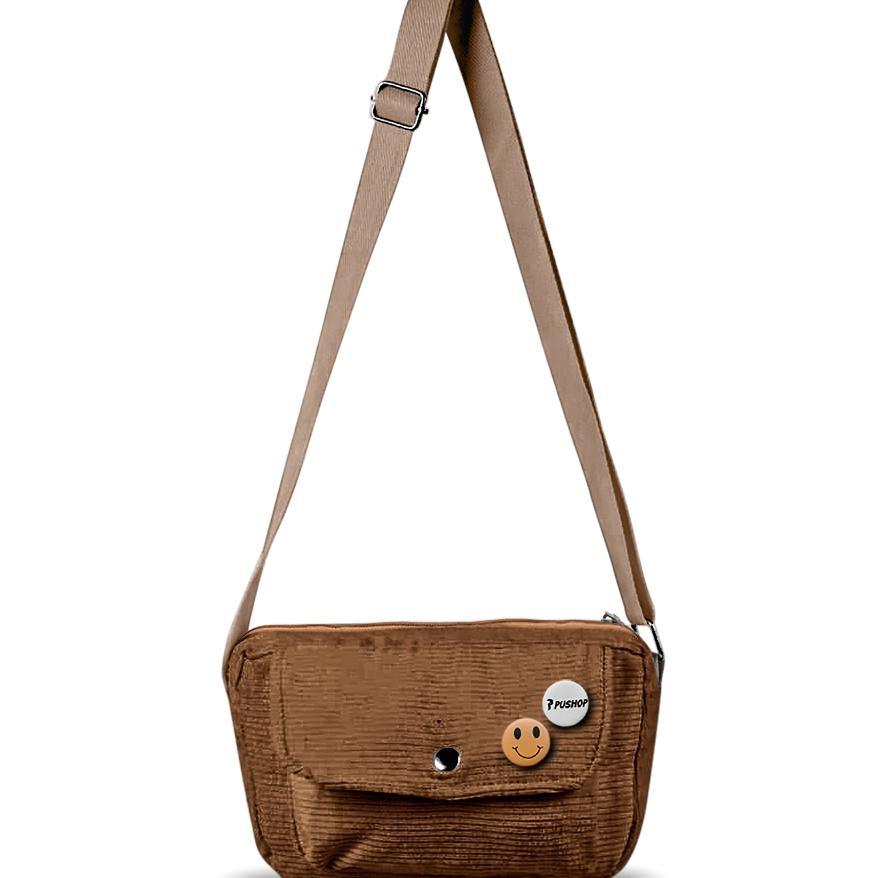 Tas Selempang Corduroy Moana Tas Slingbag Wanita Pushop