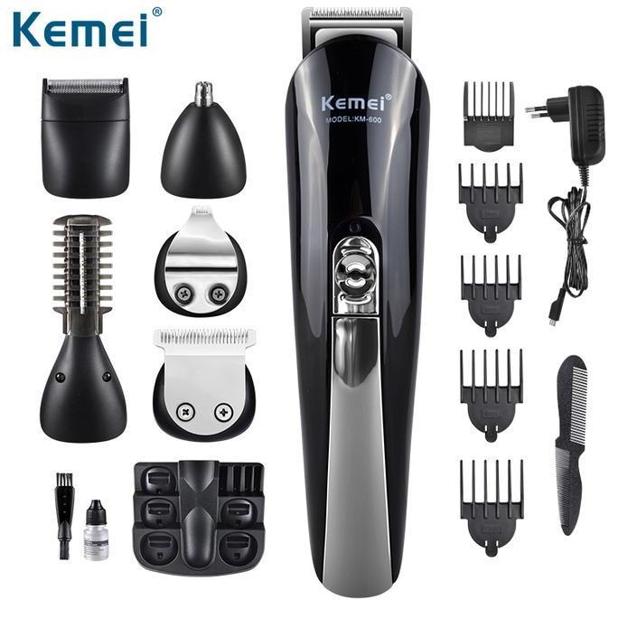 NEW ORIGINAL KEMEI KM 600 6 IN 1 HAIR CLIPPER TRIMMER BEARD SHAVER RAZOR ORI