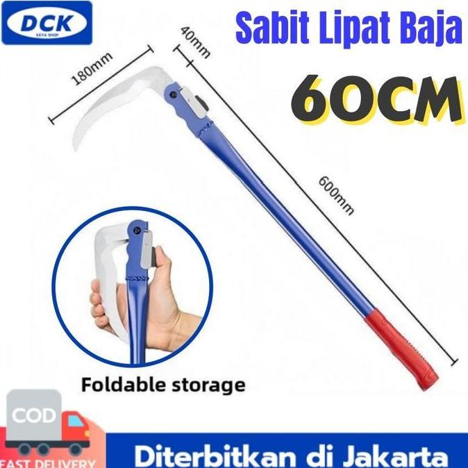 PODAMANS 60CM Sabit Lipat Baja  / Arit Potong Rumput & Padi / Alat Pertanian Kebun /Sabit Arit Lipat