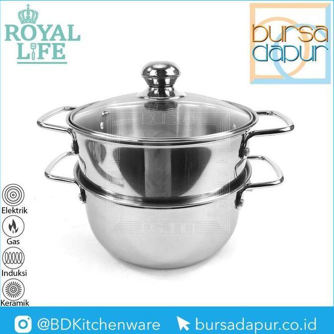 Royal Life Stainless Steamer Set 20 cm x 2 Susun / Kukusan Langseng