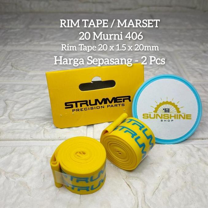 Rim Tape 20 Murni STRUMMER Rims Marset Velg Sepeda BMX Lipat 20 ETRTO 406