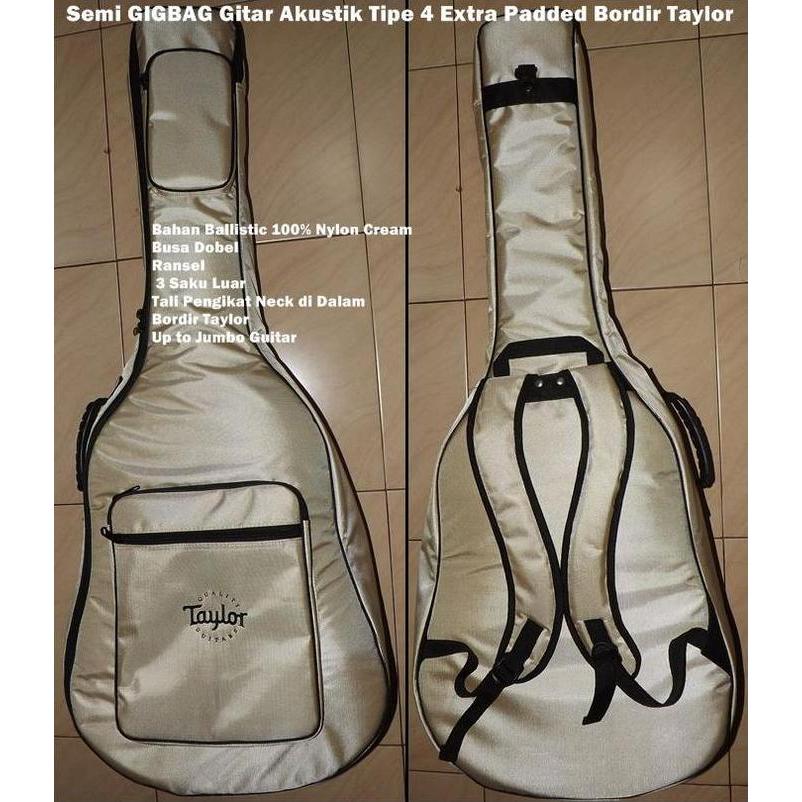 Semi GIGBAG Gitar Akustik Tipe 4 Extra Padded Bordir Taylor murah