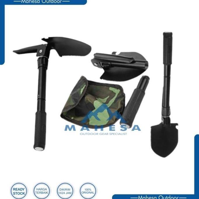 Sekop Pacul Cangkul Mini Lipat Portable Alat Camping Berkebun Multifun