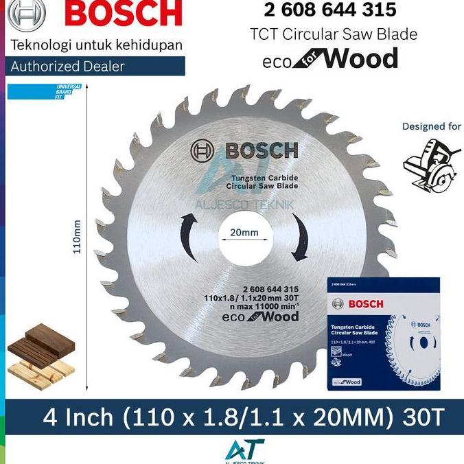 BOSCH MATA GERGAJI KAYU 4 INCH 30T ECO CIRCULAR SAW BLADE
