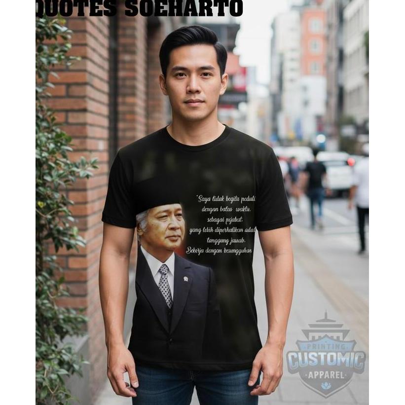 New kaos pria baju pria kaos unik quote soeharto