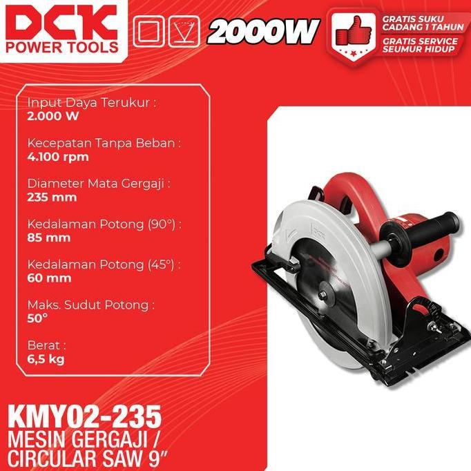 Dck Kmy02-235 Mesin Gergaji / Circular Saw 9"