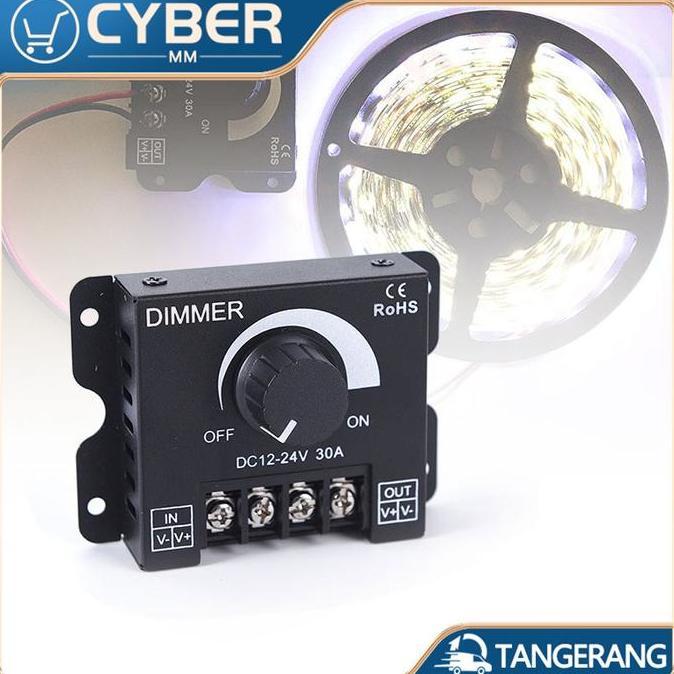 DEFAECO Dimmer Lampu LED 12 Volt/Dimmer LED DC 12V-24V 30A Saklar Dimmer Lampu