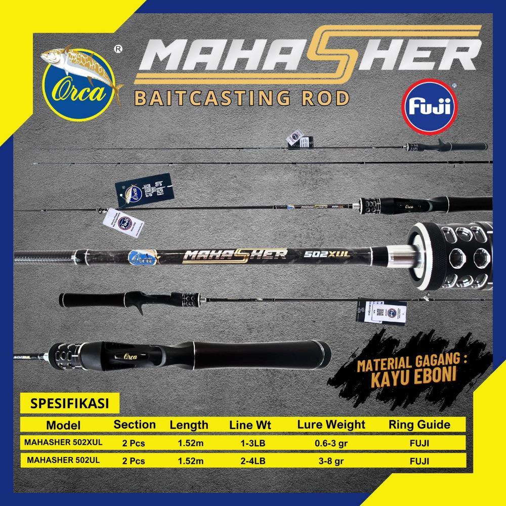 Joran Baitcasting ogawa mahasher fuji panjang 150cm UL dan Xul Materian gagang kayu eboni