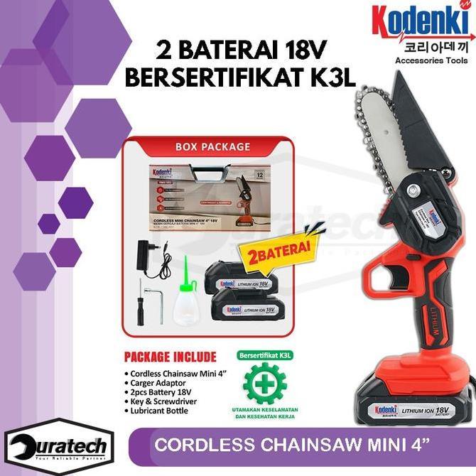 Chainsaw Gergaji Rantai Elektrik Mini Senso Mesin Potong Kayu Cordless Baterai - Cordless Chain Saw 
