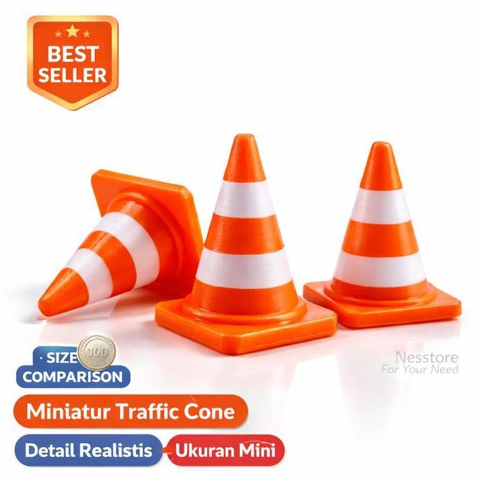 New Maket Cone Jalan Raya Miniatur Diorama Kerucut Lalu Lintas 2 Warna
