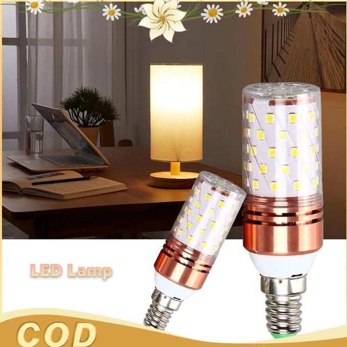DEFAECO E14 600LM Lampu LED Dimmable 3 Warna 12W Cahaya Hangat Putih Nyaman Mata CRI 80 Hemat Listri