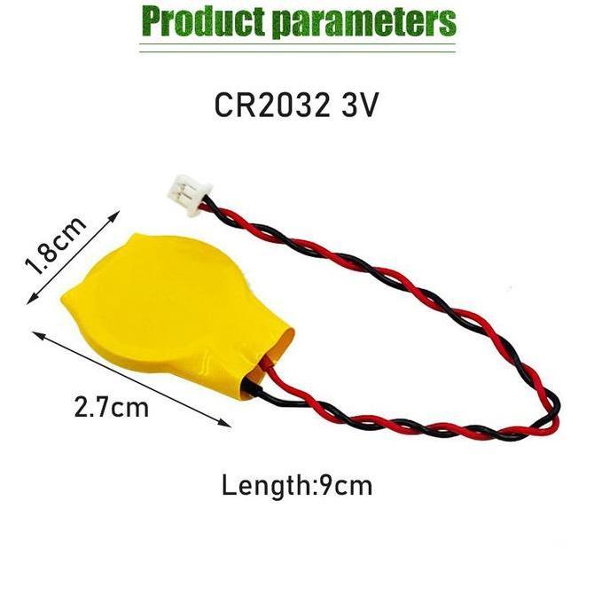 ESPRIZO Baterai Bios Cmos Cr2032 Batre Cimos 2 PIN 3v Kabel Battery Cmos Kabel Universal Untuk Lapto