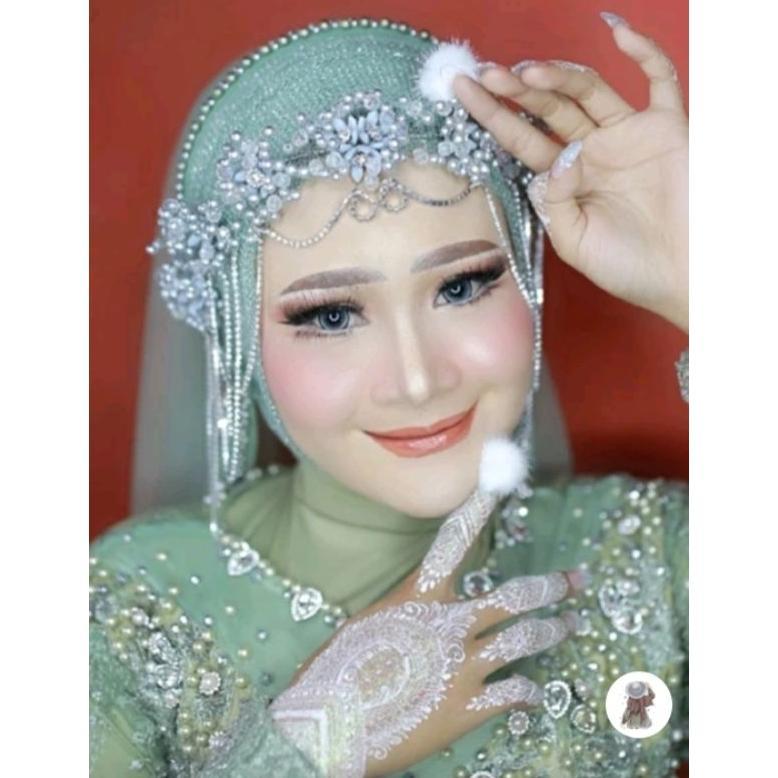 Diskon Bndana Mutiata Pengantin Juntai Permata Viral,Headpiece Pegantin,Terlatis,Termurah  ,Hiasan K