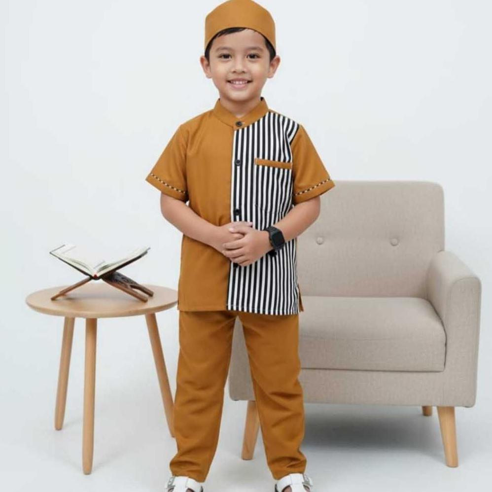 PROMO TERBARU Setelan Koko Anak Laki Laki 2 3 4 5 6 7 Tahun Baju Muslim Anak Modern Koko Kurta Anak