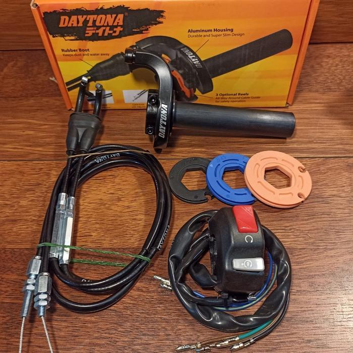 Gas Spontan Daytona 2 Kabel + Saklar Crf150/Wr155/Vixion/Cb150R - Panjang Kabel 90Cm - Universal Ori