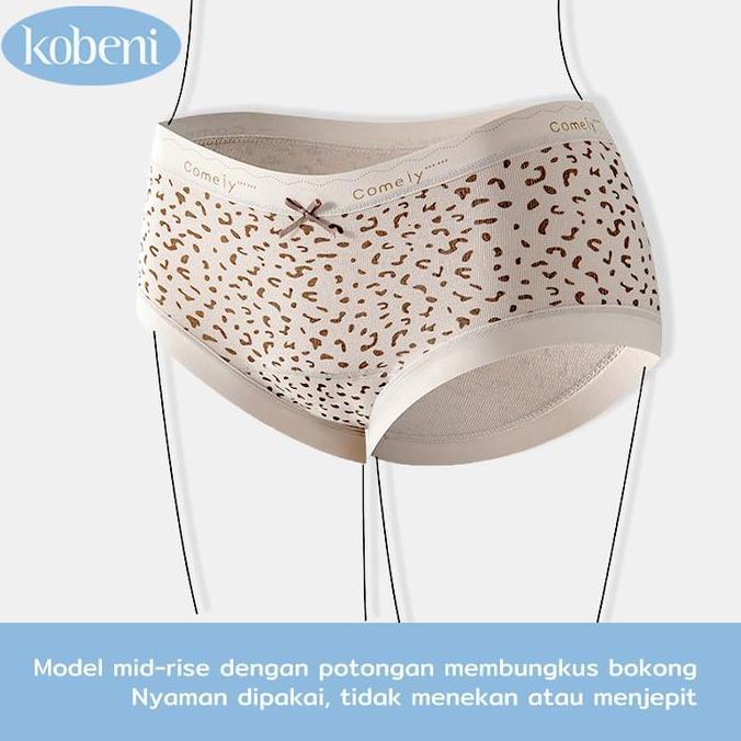 Wagee- (Indonesia Stock) Kobeni  Celana Dalam Wanita 7A Celana Dalam Gadis Nyonya Pinggang Tengah Se