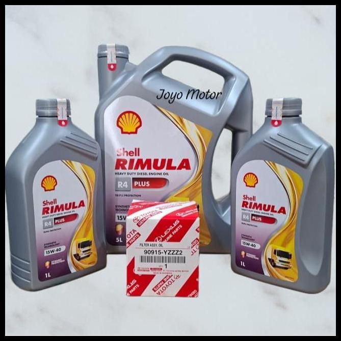 BEST DEAL PAKET HEMAT GANTI OLI DIESEL SHELL RIMULA R4 PLUS SAE 15W-40 7 LITER & FILTER OLI ASLI INN